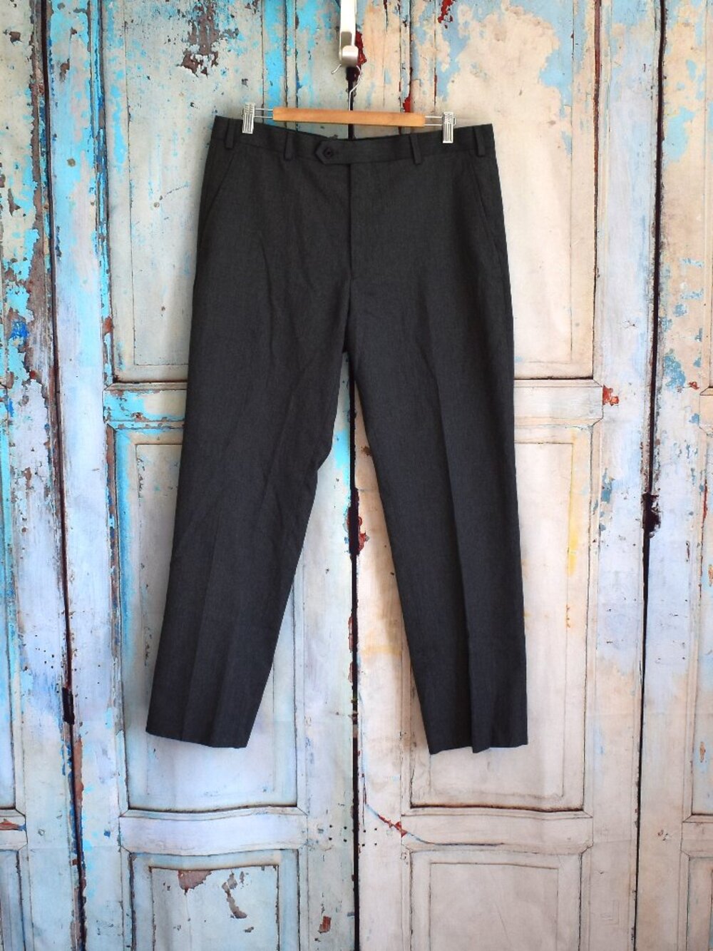 Men's Greg Norman Golf Luxe Slim Flat Front Dress Pants W36 x L30 Charcoal